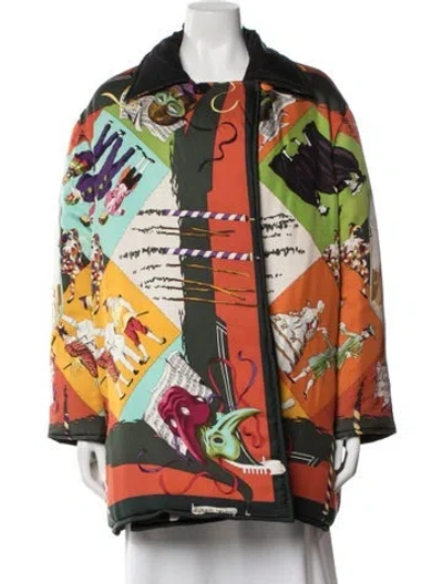 Pre-owned Hermes Vintage 1980's Jacket In Orange/yellow