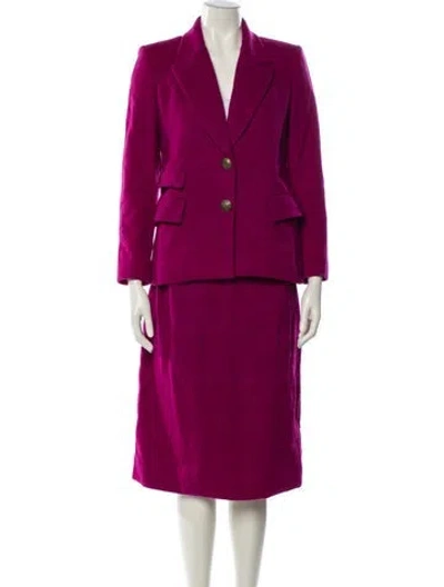 Pre-owned Hermes Vintage 1980's Skirt Suit In Pink