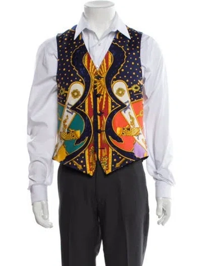 Pre-owned Hermes Vintage 1980's Suit Vest In Blue