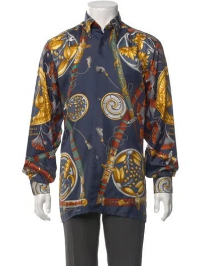 Pre-owned Hermes Vintage 1990's Shirt In Blue
