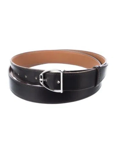 Pre-owned Hermes Vintage 2002 Etrier Belt In Black