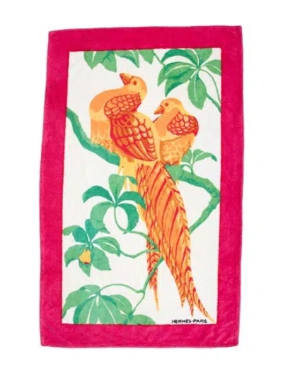 Pre-owned Hermes Vintage Beach Towel In Pink
