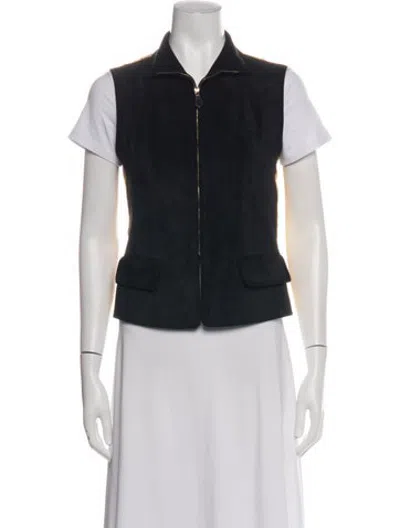 Pre-owned Hermes Vintage Calfskin Vest In Black/yellow