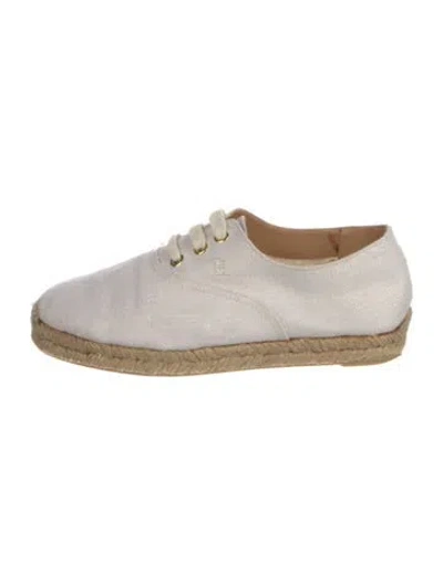 Pre-owned Hermes Vintage Canvas Espadrilles In White