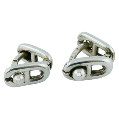 Pre-owned Hermes Hermès Vintage Chaine D'ancre Silver Cufflinks