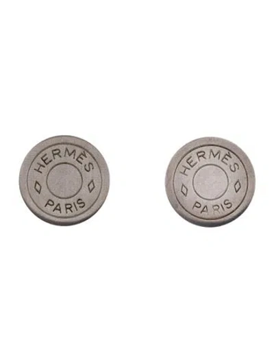 Pre-owned Hermes Vintage Clou De Selle Bijouterie Fantaisie Clip-on Earrings In Multi