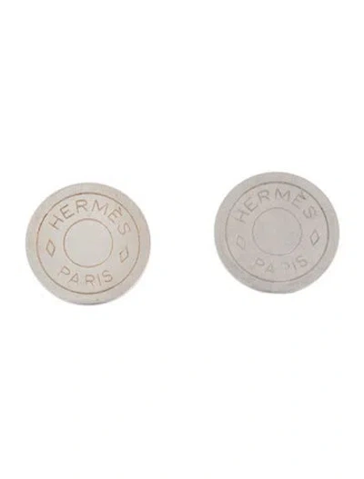 Pre-owned Hermes Vintage Clou De Selle Clip-on Earrings In Multi