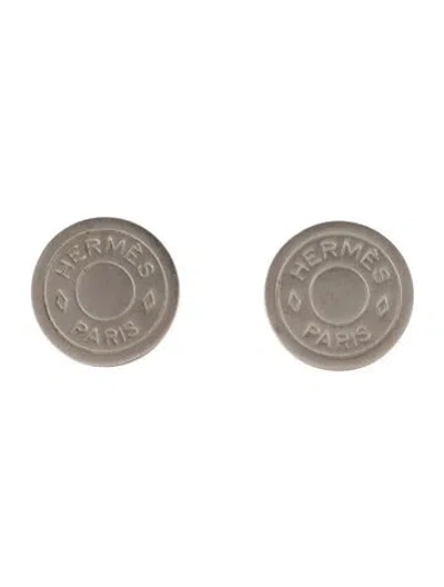 Pre-owned Hermes Vintage Clou De Selle Clip-on Earrings In Multi