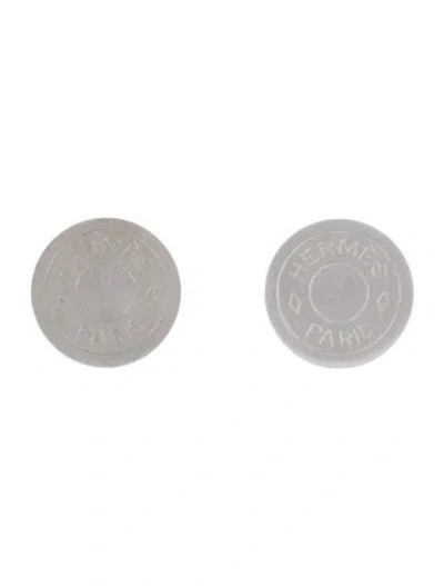 Pre-owned Hermes Vintage Clou De Selle Clip-on Earrings In Multi