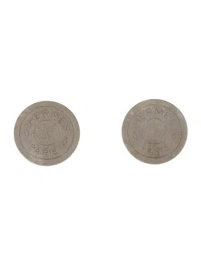Pre-owned Hermes Vintage Clou De Selle Clip-on Earrings In Multicolor