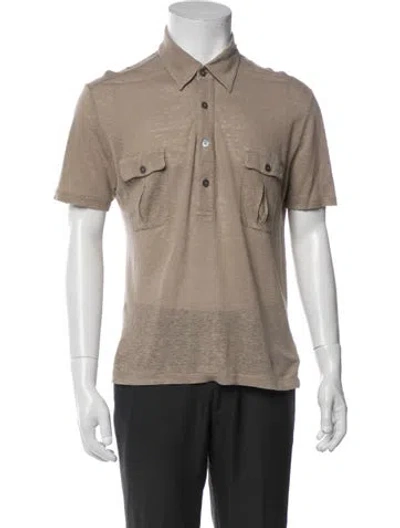 Pre-owned Hermes Vintage Collar Polo Shirt In Neutrals