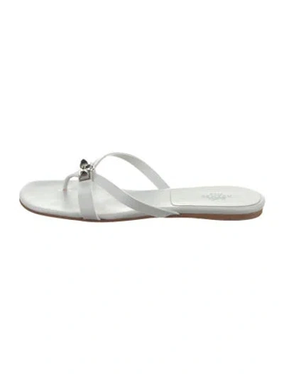 Pre-owned Hermes Vintage Corfou Flip Flops In White