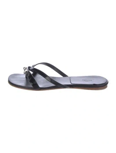 Pre-owned Hermes Vintage Corfu Slides In Black