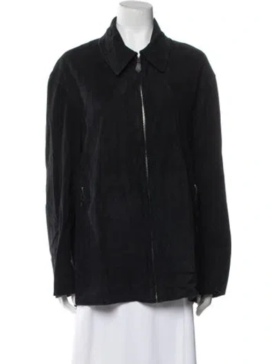 Pre-owned Hermes Vintage Deer Jacket In Black