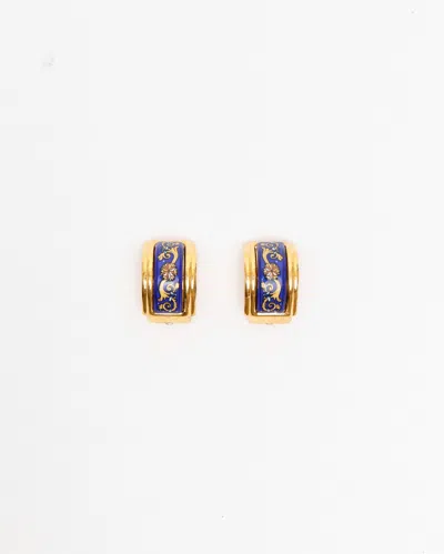 Pre-owned Hermes Hermès Vintage Enamel Clip-on Earrings