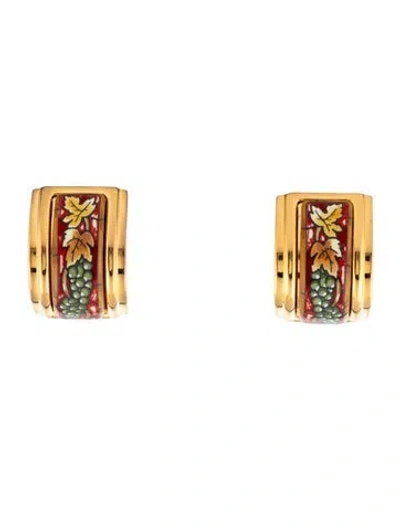 Pre-owned Hermes Vintage Enamel Clip-on Earrings