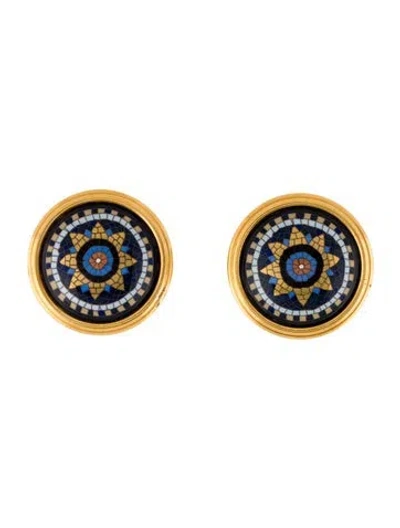 Pre-owned Hermes Vintage Enamel Clip-on Earrings In Multi