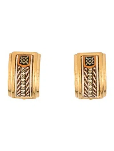 Pre-owned Hermes Vintage Enamel Clip-on Earrings In Multicolor