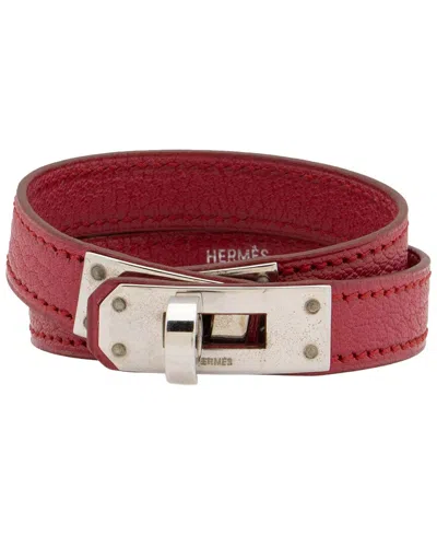 Hermes Hermès Vintage Epsom Kelly Double Tour Bracelet (authentic Pre-loved) In Red