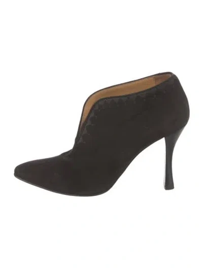 Pre-owned Hermes Vintage Florida Lace-up Boots In Black