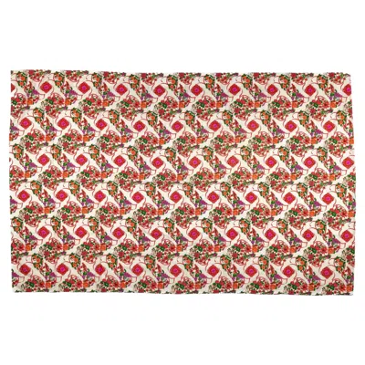 Pre-owned Hermes Hermès Vintage Flower Sarong Linen Silk In Sand