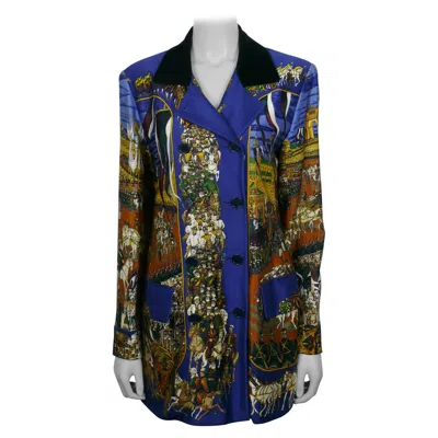 Pre-owned Hermes Vintage Grand Cortege À Moscou Silk Jacket In Black