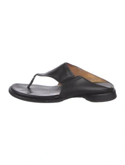 Pre-owned Hermes Vintage H Logo Flip Flops In Black