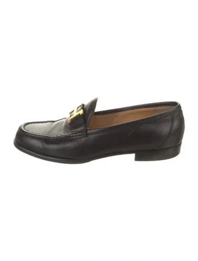Pre-owned Hermes Vintage H Logo Loafers In Black