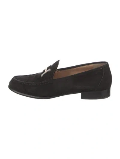 Pre-owned Hermes Vintage H Logo Loafers In Black