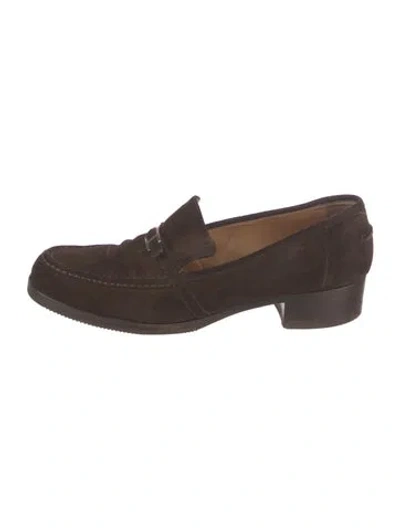 Pre-owned Hermes Vintage H Logo Pumps In Brown