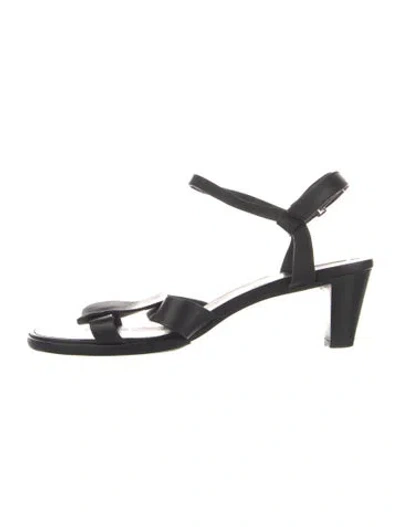 Pre-owned Hermes Vintage H Logo Sandals In Black