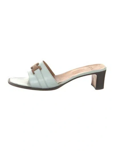 Pre-owned Hermes Vintage H Logo Slides In White