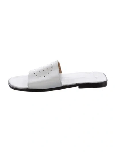 Pre-owned Hermes Vintage H Logo Slides In White
