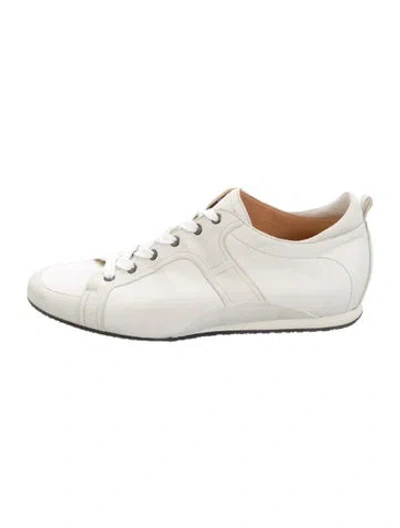 Pre-owned Hermes Vintage H Logo Sneakers In Blue/white