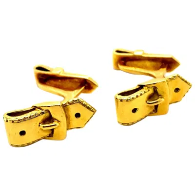 Pre-owned Hermes Vintage Hermès 18 Karat Yellow Gold Cufflinks, Circa 1950