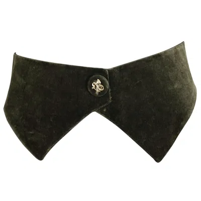 Pre-owned Hermes Vintage  Gold Horn Moss Green Velvet Tuxedo Belt