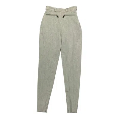 Pre-owned Hermes Vintage  Grey Wool Riding Skinny Leggings Pants Size 38 In Gray
