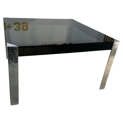 Pre-owned Hermes Vintage Italian Chrome And Glass Dining Table By Guido Faleschini X  In Black