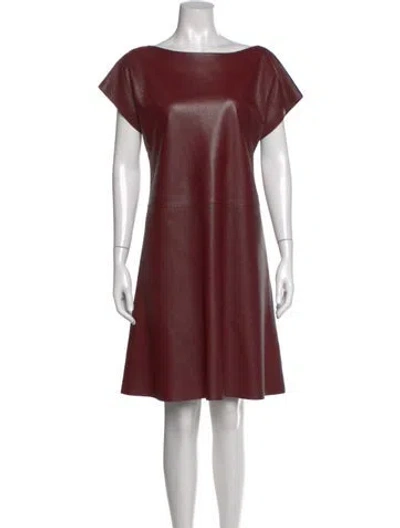 Pre-owned Hermes Vintage Knee-length Dress In Burgundy