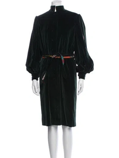 Pre-owned Hermes Vintage Knee-length Dress In Green