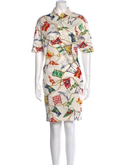 Pre-owned Hermes Vintage Knee-length Dress In Neutral