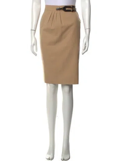Pre-owned Hermes Vintage Knee-length Skirt In Neutrals