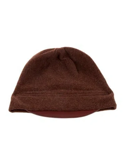 Pre-owned Hermes Vintage Knit Beanie In Brown