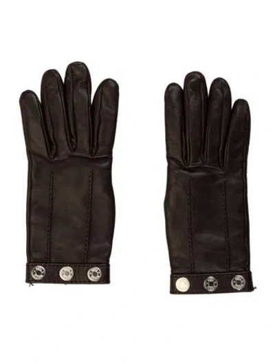 Pre-owned Hermes Vintage Lambskin Gloves In Brown