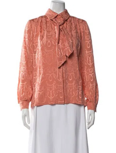 Pre-owned Hermes Vintage Late 1980's - Early 1990's Blouse In Pink