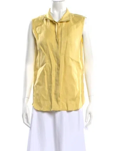 Pre-owned Hermes Vintage Late 1990's - Early 2000's Blouse In Yellow