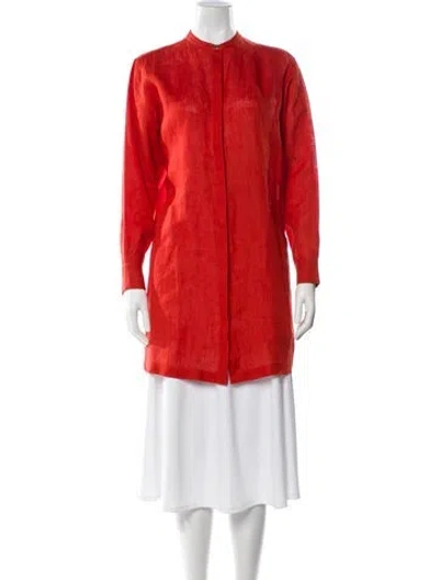 Pre-owned Hermes Vintage Late 1990's - Early 2000's Button-up Top In Orange