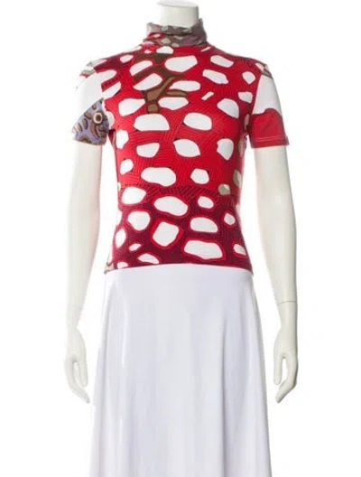 Pre-owned Hermes Vintage Late 1990's - Early 2000's Crop Top In Red