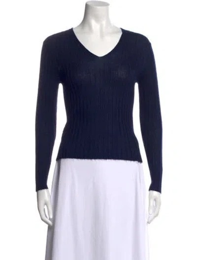 Pre-owned Hermes Vintage Late 1990's - Early 2000's Sweater In Blue