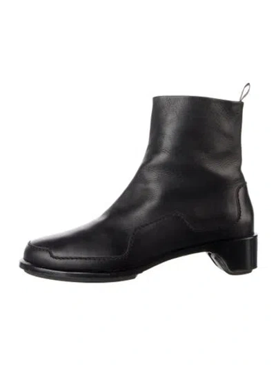 Pre-owned Hermes Vintage Leather Boots In Black